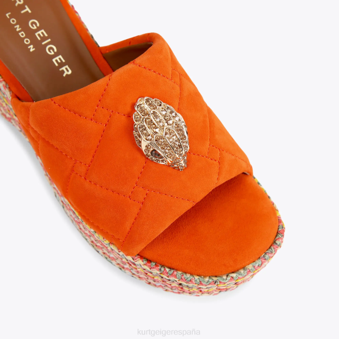 Kurt Geiger mujer mules con cuña kensington de Londres 2LPR287 | calzados naranja